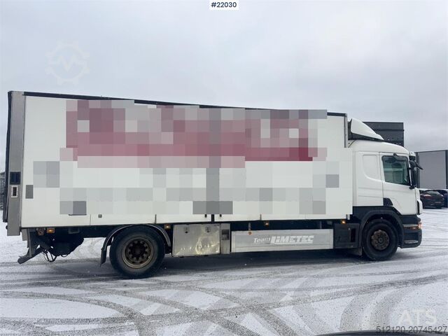 Box body Scania P310 4x2 box truck with full side opening