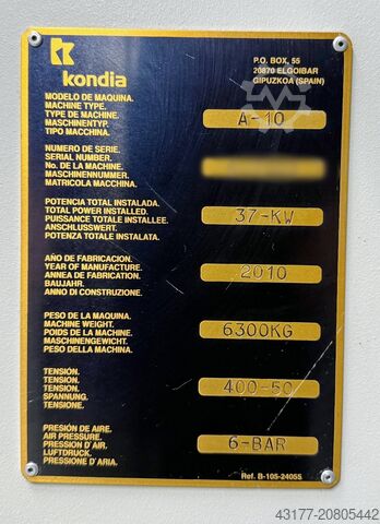 Vertikales Bearbeitungszentrum CNC BAZ KONDIA Heidenhain TNC 530 A-6 und A-10 IKZ + Zubehör