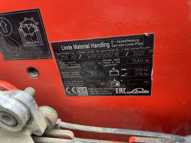 Niederhubwagen Linde T20AP