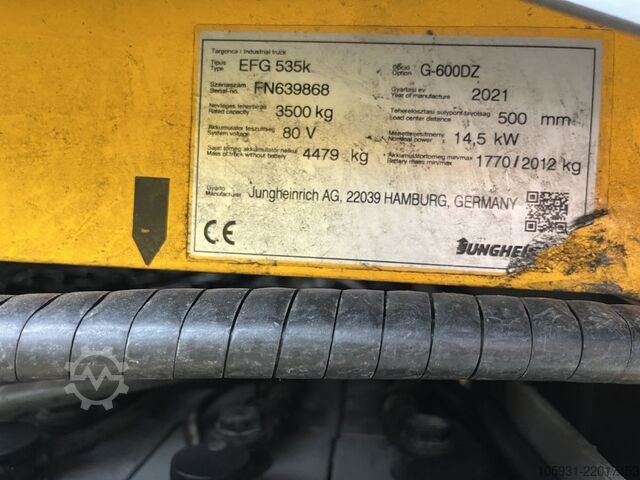 Elektro 4 Rad-Stapler Jungheinrich EFG535k