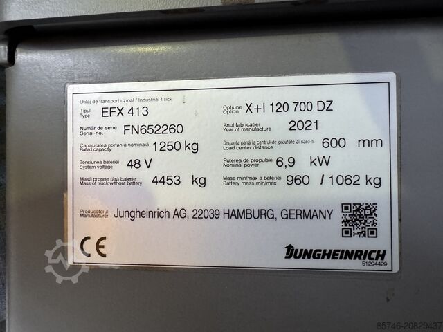 EFX 413 X + i = Drahtführung !! Triplex-FFL!! JUNGHEINRICH EFX 413 X + i = Wire Guidance !! Triplex FFL !!