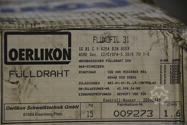 Schweißdraht 1,6 mm   Gewicht 15 kg Oerlikon Fluxofil 31