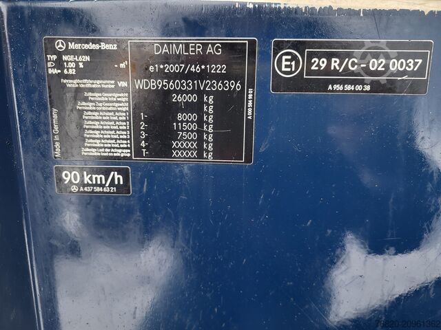 Garbage truck Mercedes-Benz Econic 2630 6x2 dwukomorowa, two chamber