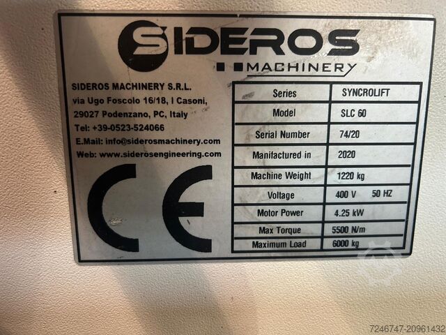 Head & Tailstock Positioners Sideros Syncrolift SLC60