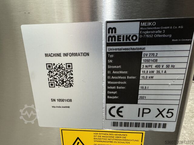 Hood-type dishwasher Meiko DV 270.2