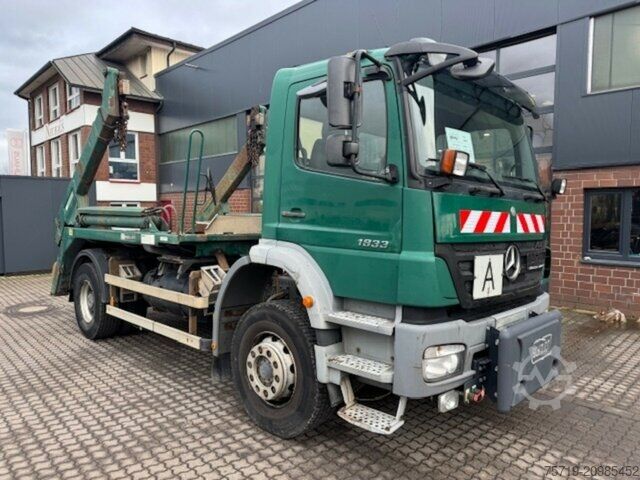 Skip truck Mercedes-Benz 1833 4x2 Axor Meiller/Anbauplatte/Waage