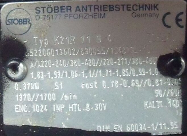 Getriebemotor 0,37 kW 59 U/min Stöber S102AG0230D71L4