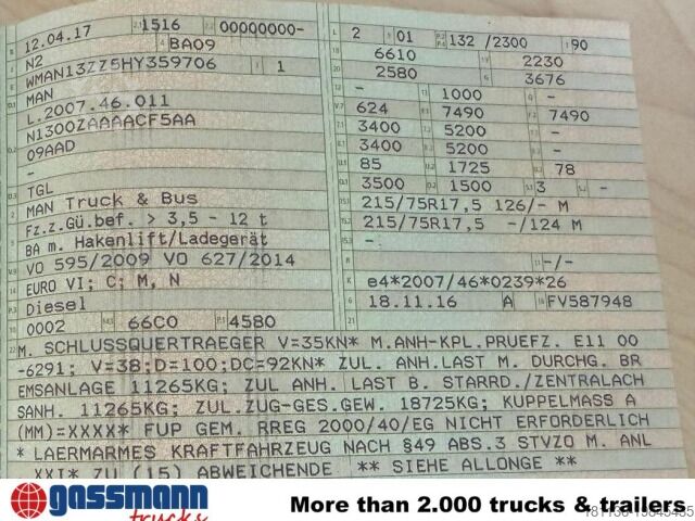 Abrollkipper Transporter MAN TGL 10.180 4x2 BL, City-Abrollkipper