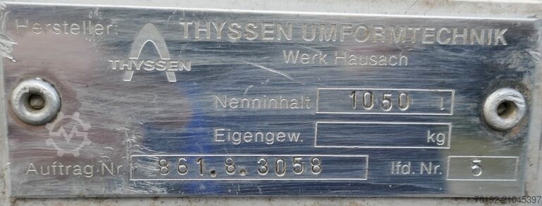 1050 Liter Container aus V2A Thyssen Umformtechnik (UCON) 9706