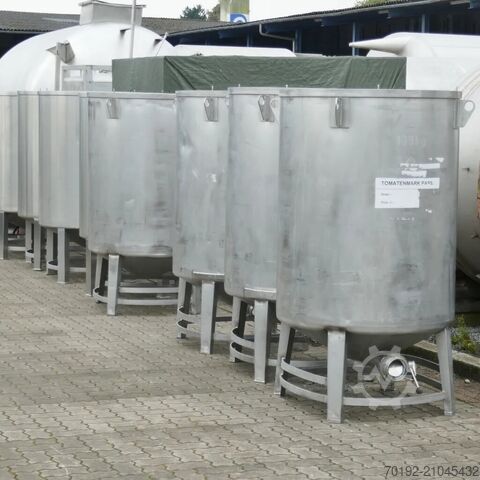 1000 Liter offene Transportbehälter aus V4A für Lebensmittel Waldner 9685