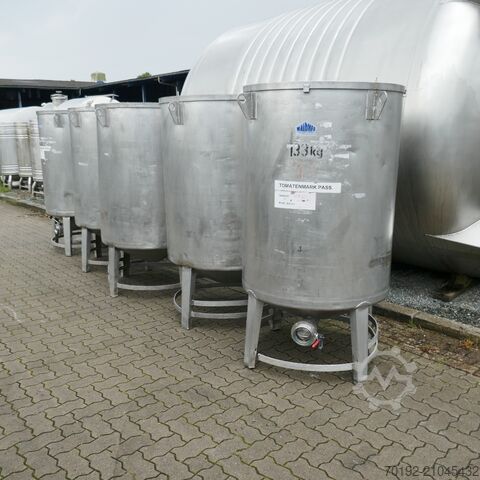 1000 Liter offene Transportbehälter aus V4A für Lebensmittel Waldner 9685