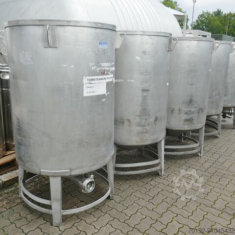 1000 Liter offene Transportbehälter aus V4A für Lebensmittel Waldner 9685