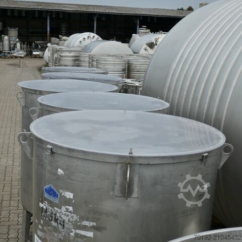 1000 Liter offene Transportbehälter aus V4A für Lebensmittel Waldner 9685