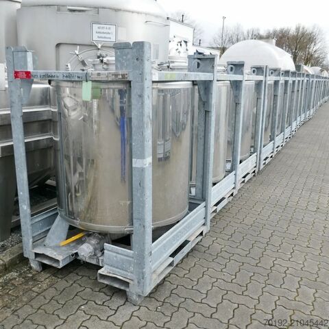 1000 liter IBC round container made of V2A stainless steel UCON K0105