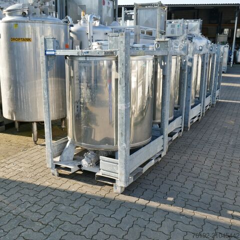 1000 liter IBC round container made of V2A stainless steel UCON K0105