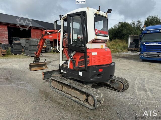 Mini excavator Kubota U35-3 Tracked excavator w/ 3 buckets WATCH VIDEO