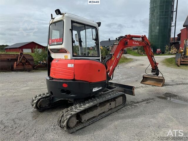 Mini excavator Kubota U35-3 Tracked excavator w/ 3 buckets WATCH VIDEO