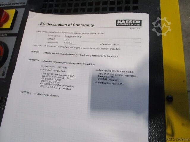 REFRIGERATION DRYER KAESER TA 5 MIT TANK