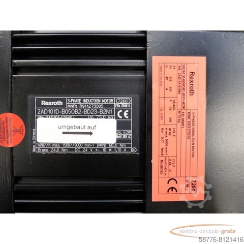 Rexroth motor Rexroth 2AD101D-B050B2 - BD03 - B2N1 SN:2AD101-01840 generalüberholt mit 12 Monaten Gewährleistung