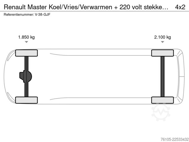 Refrigerated/freezer transport (delivery van) Renault Master Koel/Vries/Verwarmen + 220 volt stekker ...