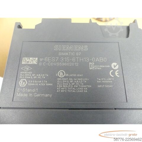 Component Siemens CPU315T-2 DP 6ES7315-6TH13-0AB0 Simatic S7 E-Stand 1 - generalüberholt! -