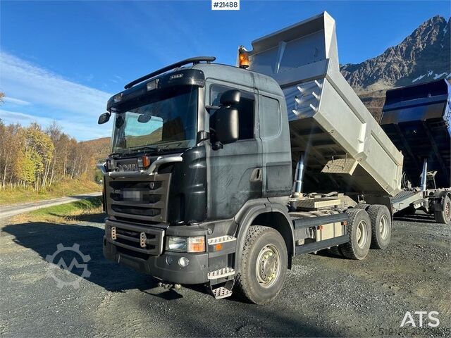 Tipper Scania G480 6x4 snow rigged tipper truck w/ two sets of t
