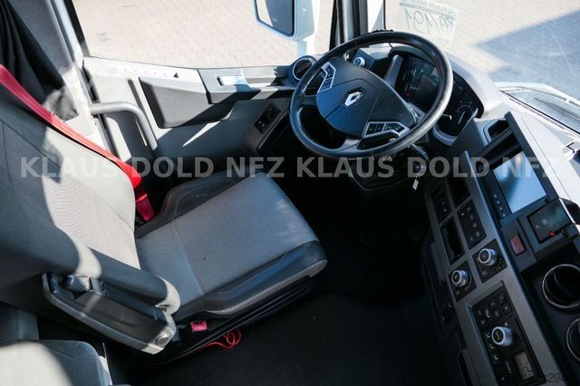 Flatbed truck with tarp RENAULT T 380 Pritsche Plane Bordwände Vollluft LBW