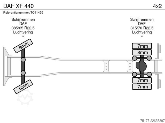 Chassis with cab DAF XF 440