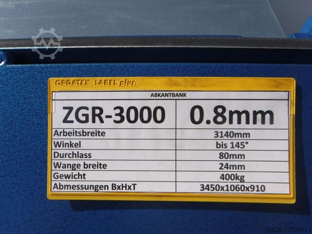 Manual folding bench 3 m / 0, 8 mm square Bank Prod-Masz ZGR3000/0,8