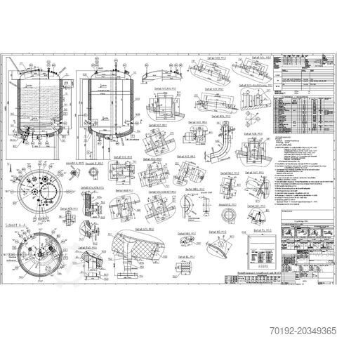 3158 liter heatable/coolable pressure vessel made of V4A stainless steel K0095