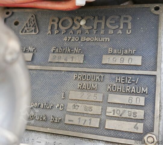 225 liter heat-/coolable pressure vessel, Aisi 316 with propeller agitator Roscher Apparatebau 9378