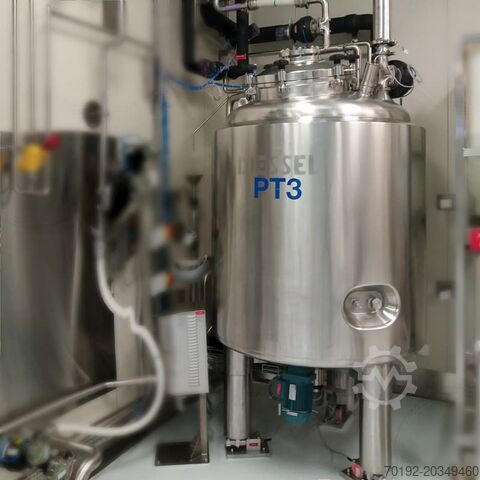 1100 liter heatable/coolable pressure vessel made of V4A with magnetic stirrer Diessel 9212