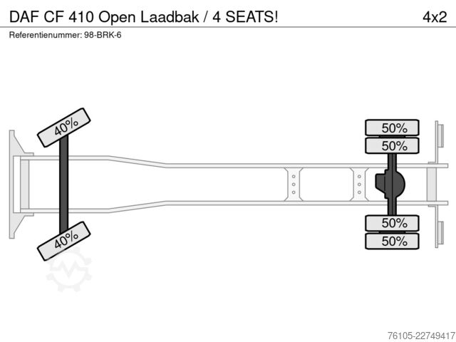 Ladepritsche DAF CF 410 Open Laadbak / 4 SEATS!