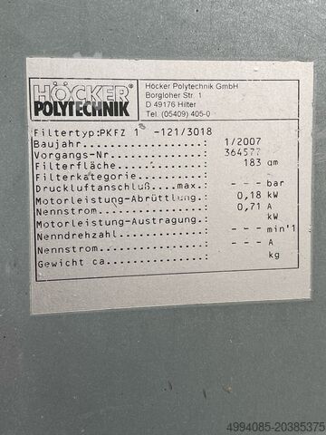 Höcker Höcker Polytechnik GMBH PKFZ 1 -121/3018