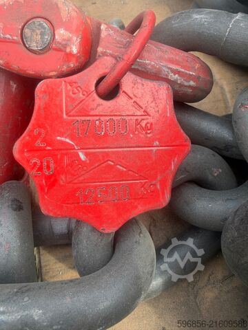 Anschlagkette 20 mm, 4 m, McBULL, 12,5 t / 17 t, mit Haken Łańcuch zawiesiowy 20mm 4m McBULL 12,5t / 17t hak Łańcuch zawiesiowy 20mm 4m McBULL 12,5t / 17t hak