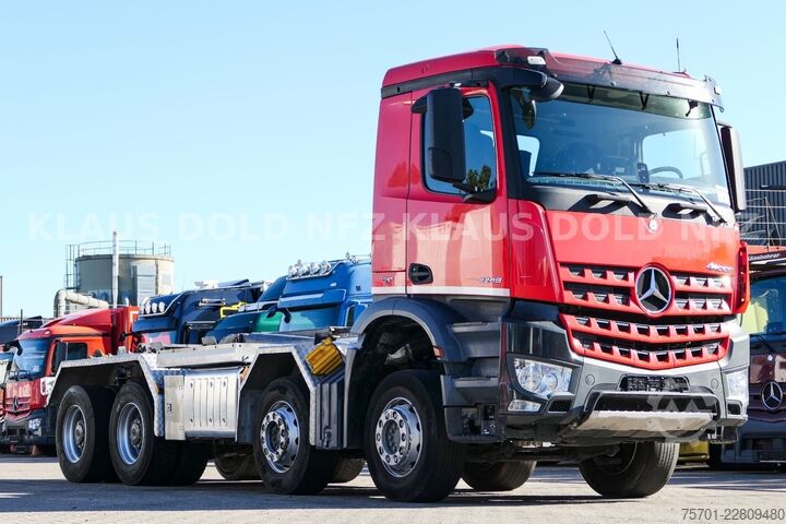 Roll-off tipper truck MERCEDES-BENZ Arocs 3248 Abrollkipper mobas Retarder 8x4 Euro6