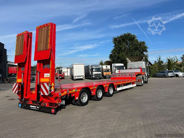Low loader semitrailer KÄSSBOHRER SLH S HS 3/H Tieflader Zwangslenkung hydr. Bett