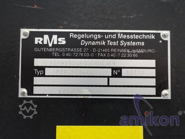 Vibrations Schwingprüfanlage RMS SWR 900 SW 3709 u. TGD 6000