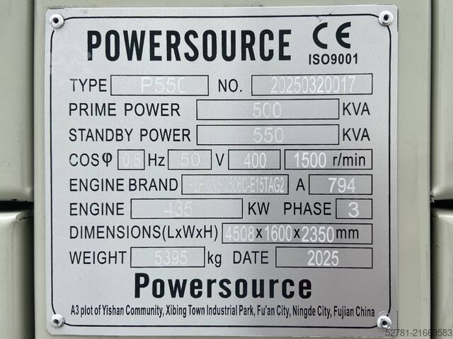 Generator set Perkins 2506C-E1STAG2 - 550 kVA Generator - DPX-19814