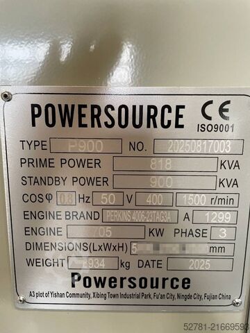 Generator set Perkins 4006-23TAG3A - 900 kVA Generator - DPX-19818