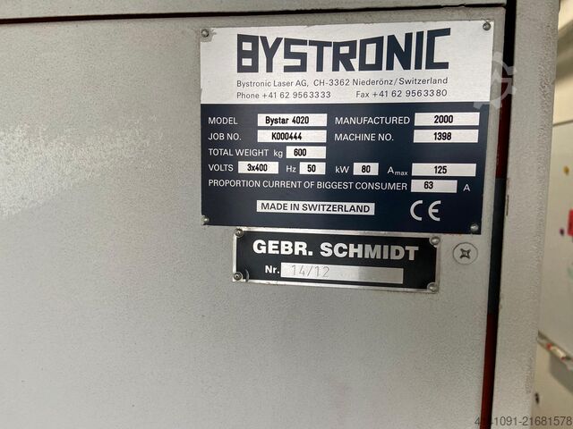 Laserschneidmaschine Bystronic Bystar 4020