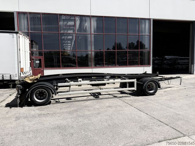Silo trailer Hüffermann HSA  2 Achs Schlitten- Abrollmuldenanhänger
