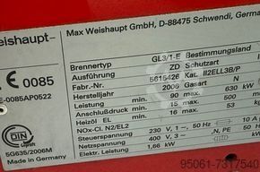 Heating & blower Weishaupt GL7 - 1750kw, Weishaupt GL3- 630 kw,(Öl/Gas)