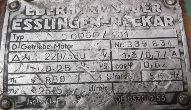 Gear motor 0.18 kW 26.5 rpm Bauer D0060/101  DK760/178