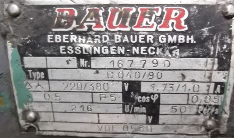 Getriebemotor 0,33 kW 216 U/min Bauer D040/90