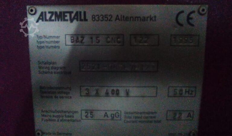 Vertical machining center Alzmetall BAZ 15 CNC