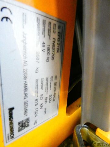 Electric 3-wheel forklift Jungheinrich EFG 218 K