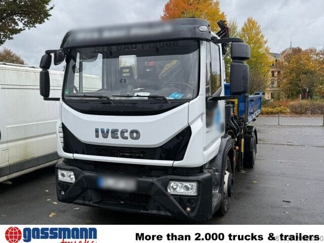 Tipper truck Iveco EuroCargo ML160E28K 4x2, Kran Hiab 099E-3 HiDuo,