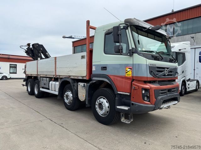Flatbed truck VOLVO FMX 460 * 8 X 4 * PRITSCHE HIAB KRAN 10 M *B & B