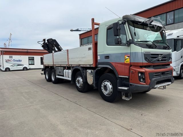 Flatbed truck VOLVO FMX 460 * 8 X 4 * PRITSCHE HIAB KRAN 10 M *B & B